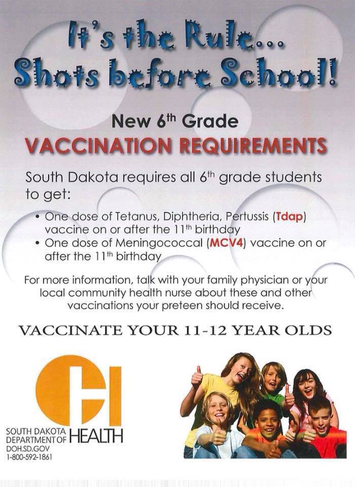 6th grade Vaccination